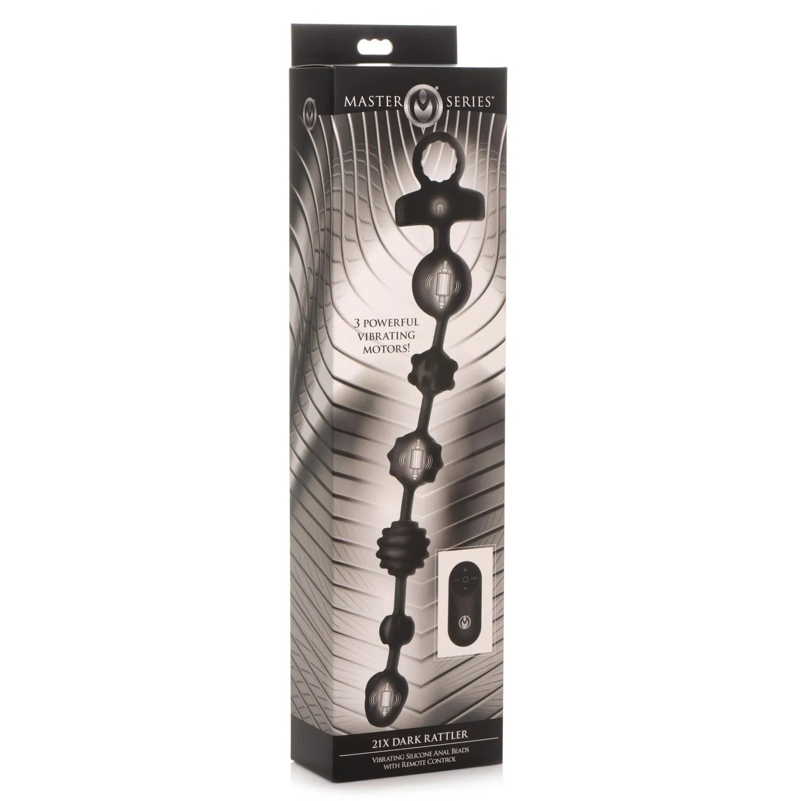 21x Dark Rattler Vibrating Silicone Anal Beads With Remote