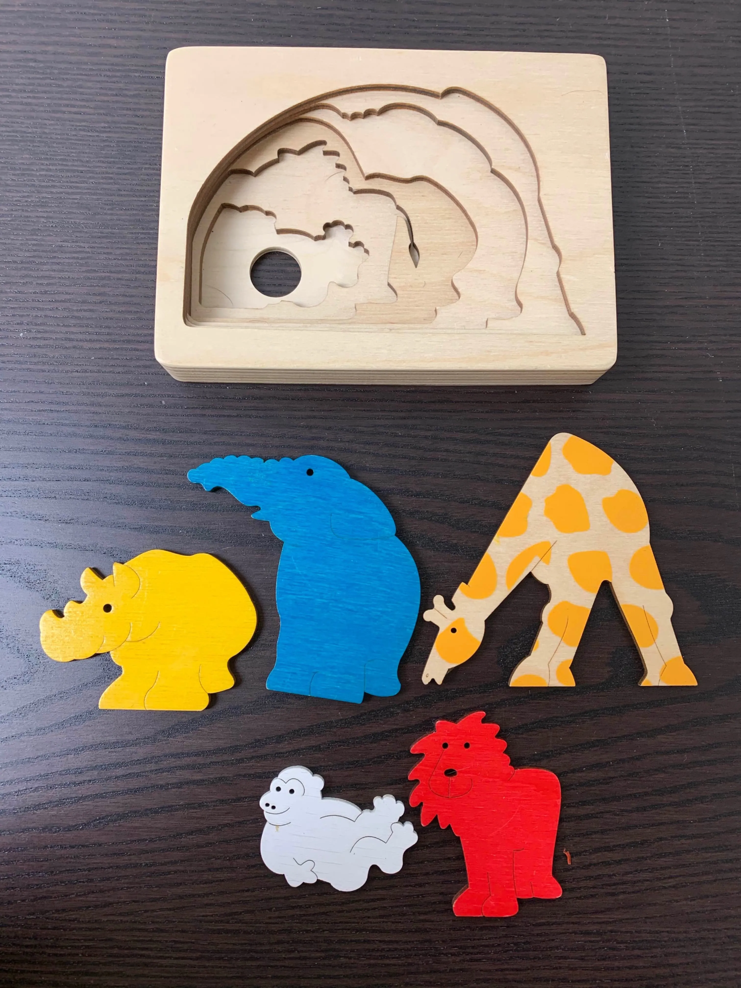 3D Multi-Layer Wooden Animal Puzzle
