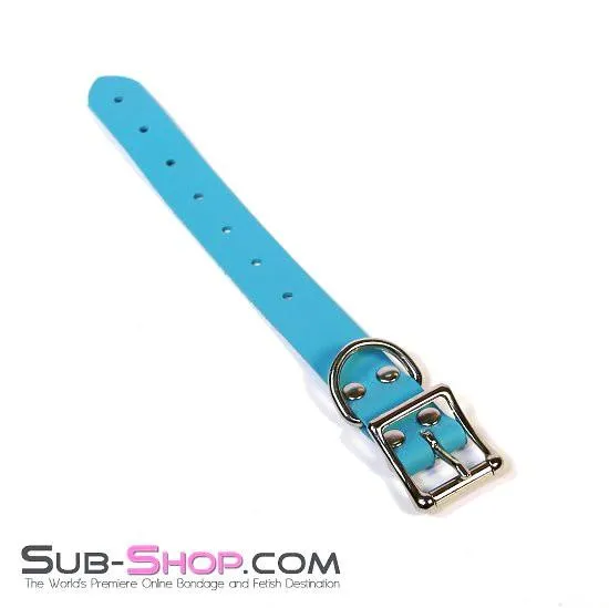 5702A-SIS      Buckling Sissy Boi Bondage Straps. Diamond Blue Leather - Feminization BDSM Mistress 5 Sizes!