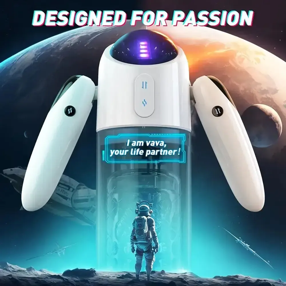 7 Vibrating 5 Rotating 5 Thrusting Modes Penis Automatic Masturbator