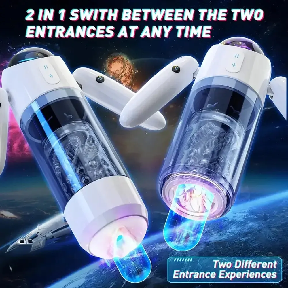 7 Vibrating 5 Rotating 5 Thrusting Modes Penis Automatic Masturbator