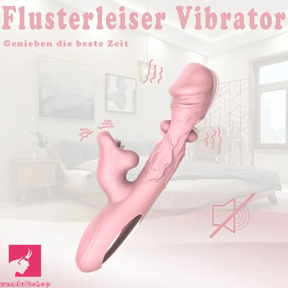 9.25in Tickling Vibrating Biting Automatic Big Silicone Soft Anal Clit Dildo
