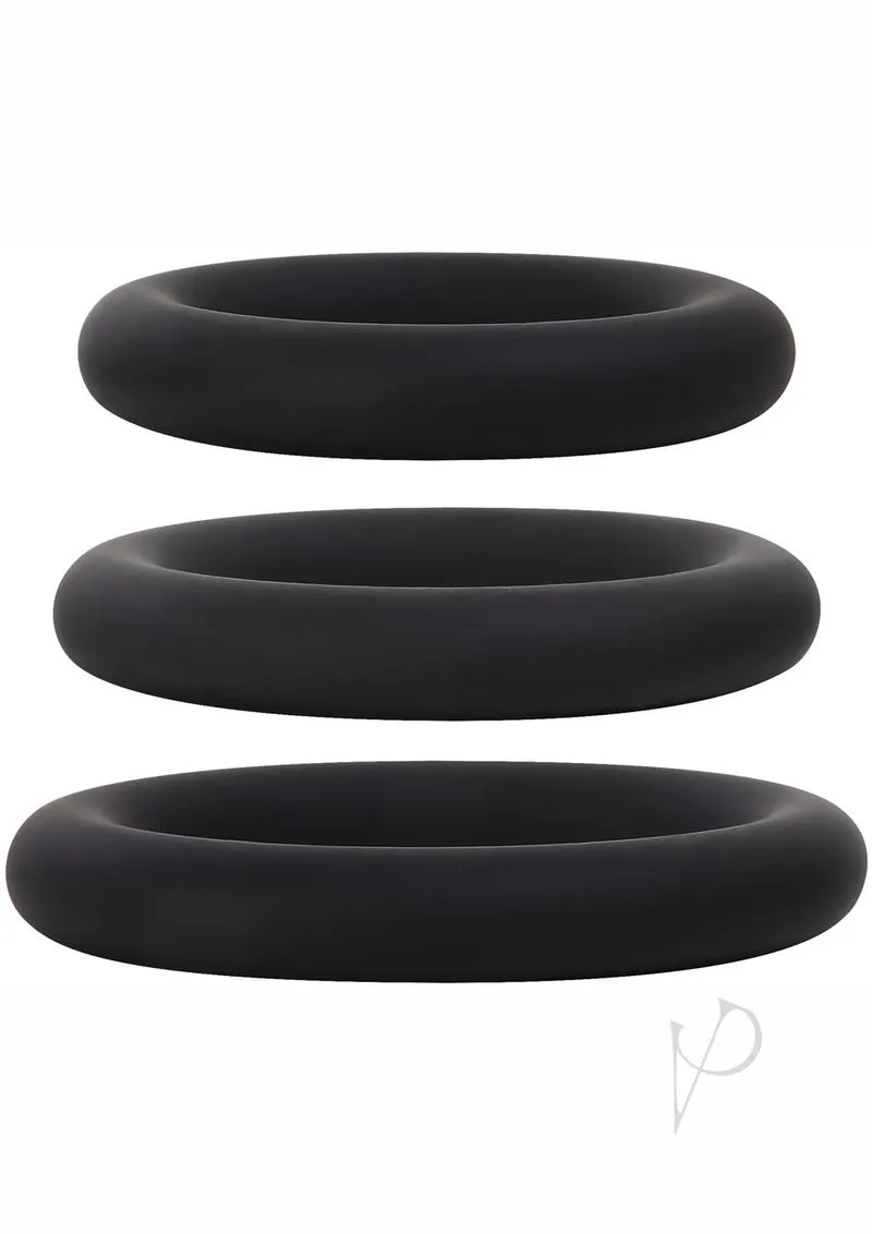 Aande Silicone Penis Ring Set Black