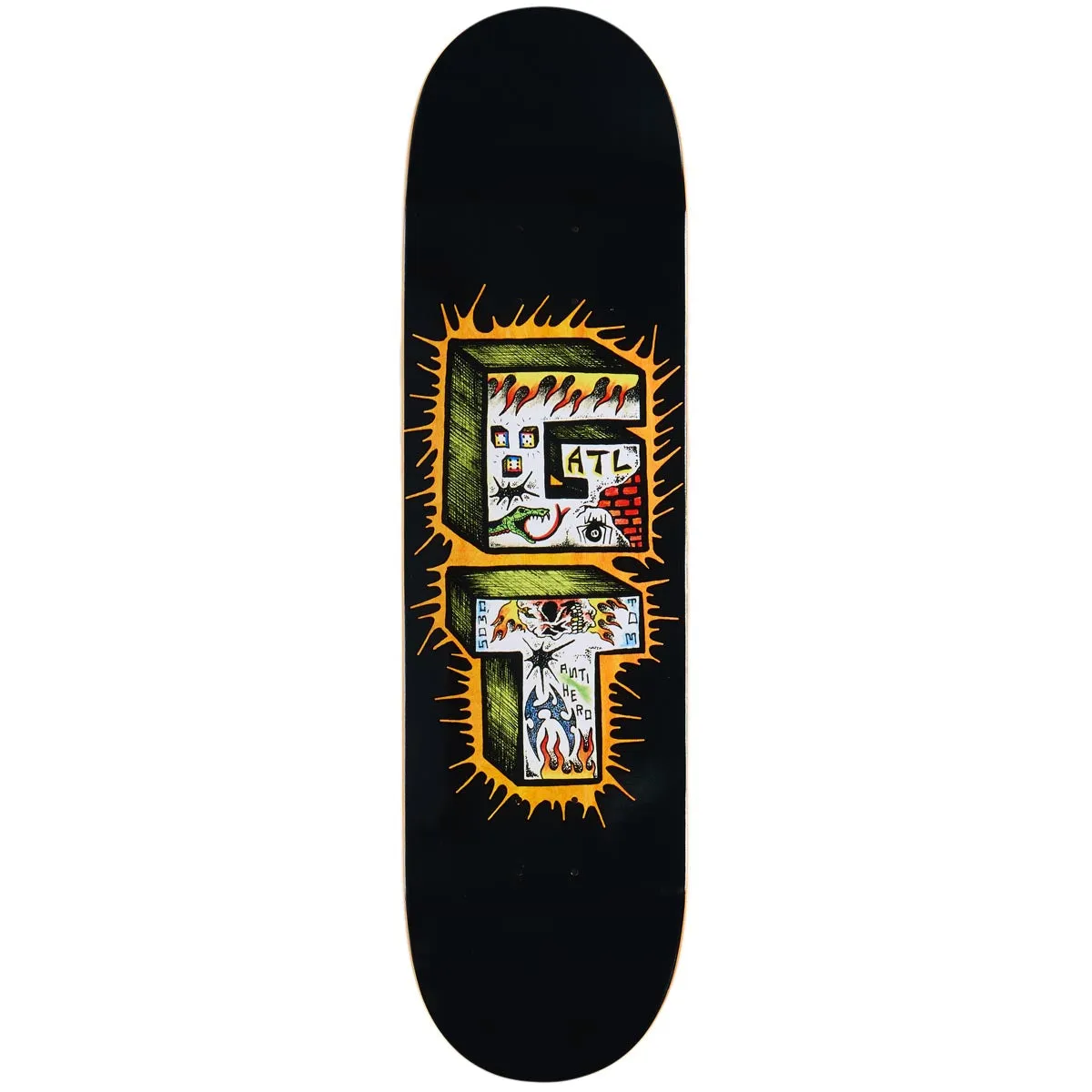 Anti-Hero Grant Stacked Skateboard Deck - Black - 8.38"
