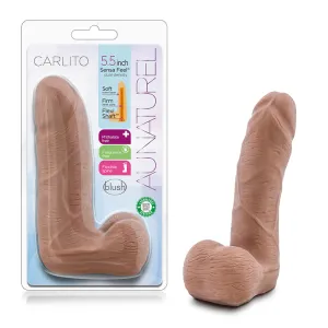 Au Naturel Carlito 5 in. Posable Dual Density Dildo with Balls Tan