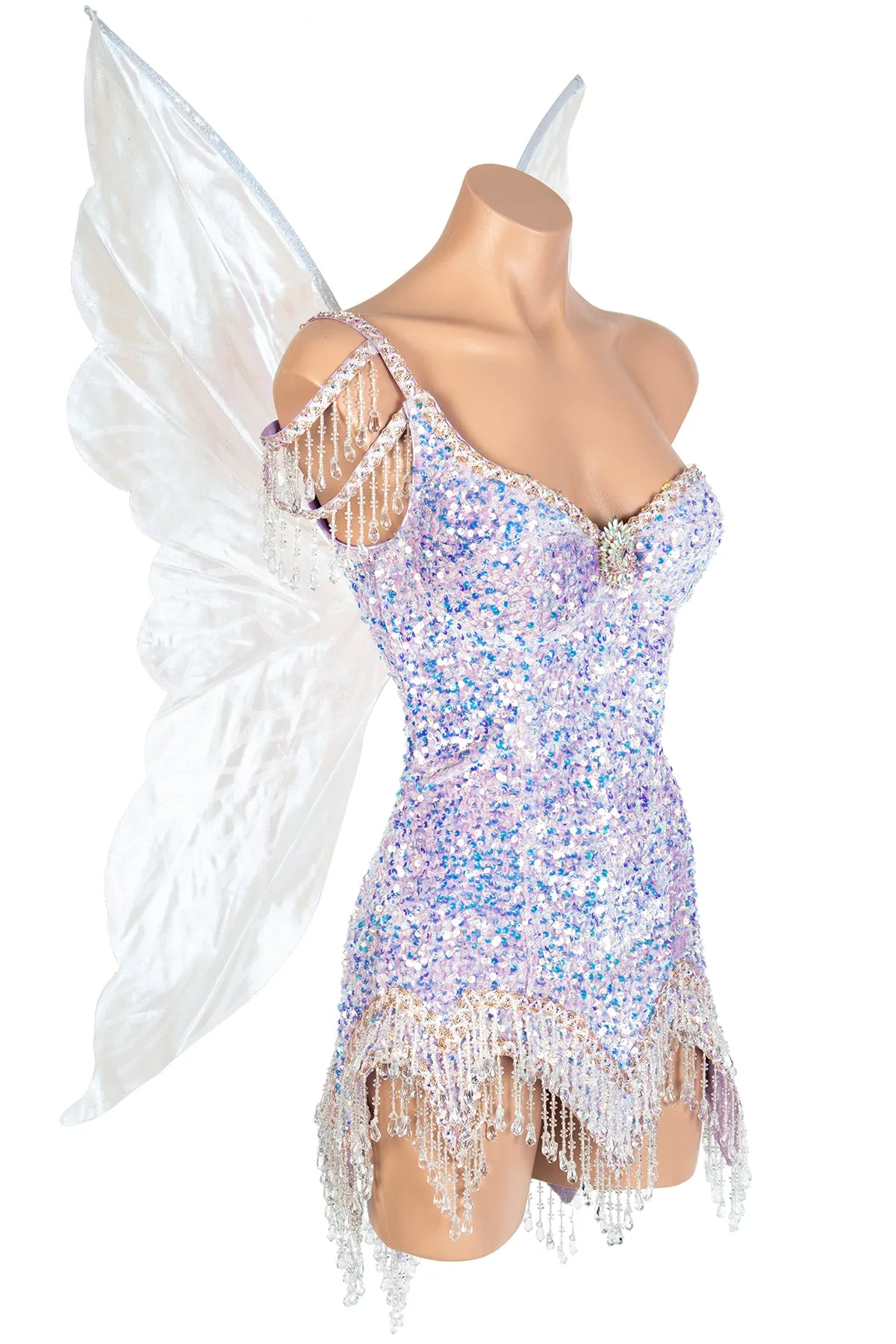 Beaded Fringe Tink Dress with Rhinestones