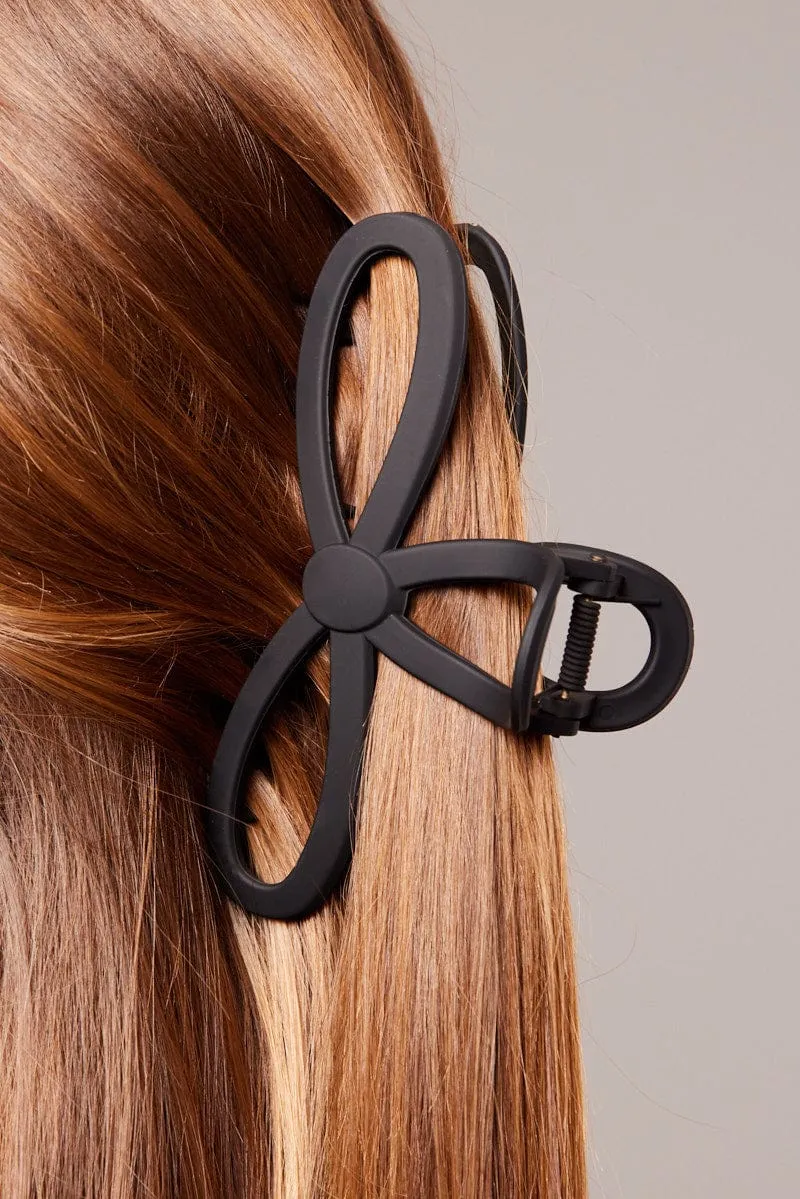 Black Geometric Shape Claw Clip