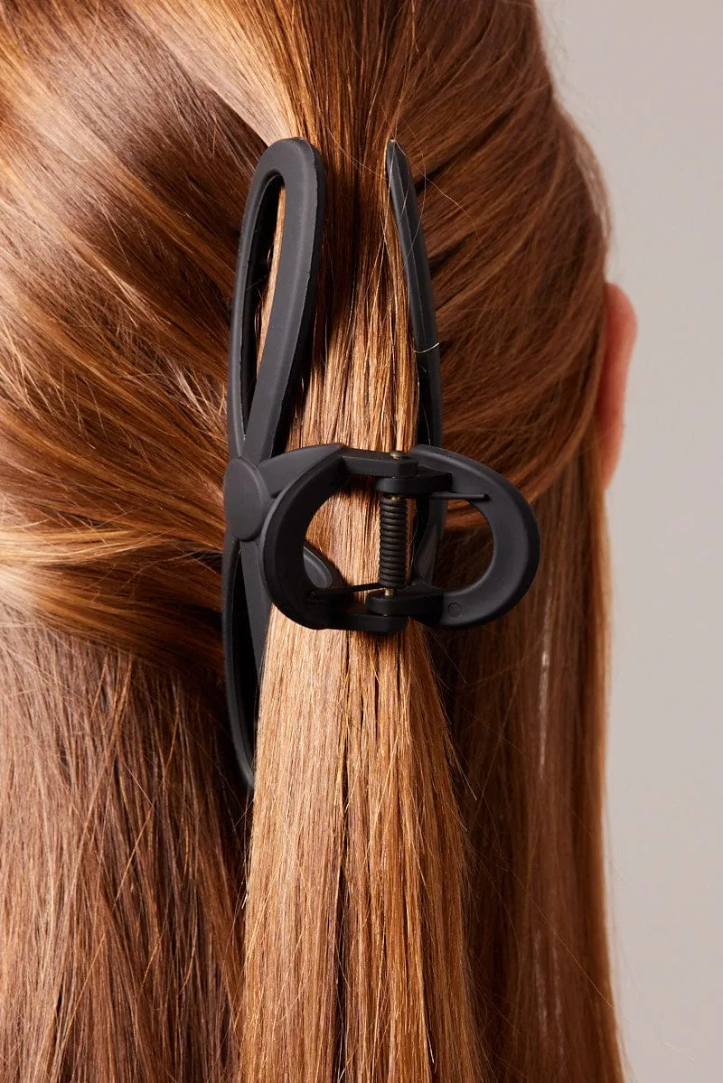 Black Geometric Shape Claw Clip