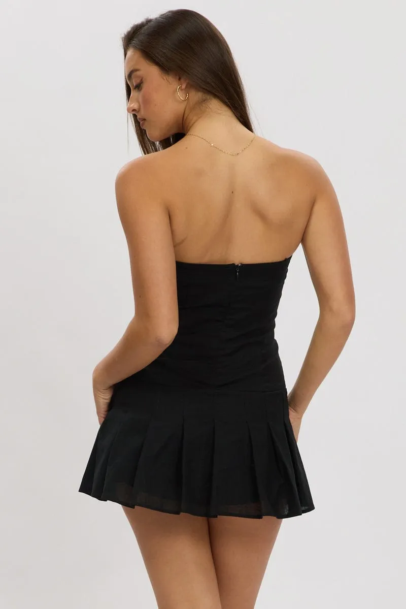 Black Strapless Mini Dress