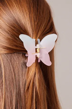 Blue Butterfly Claw Clip Frosted Ombre