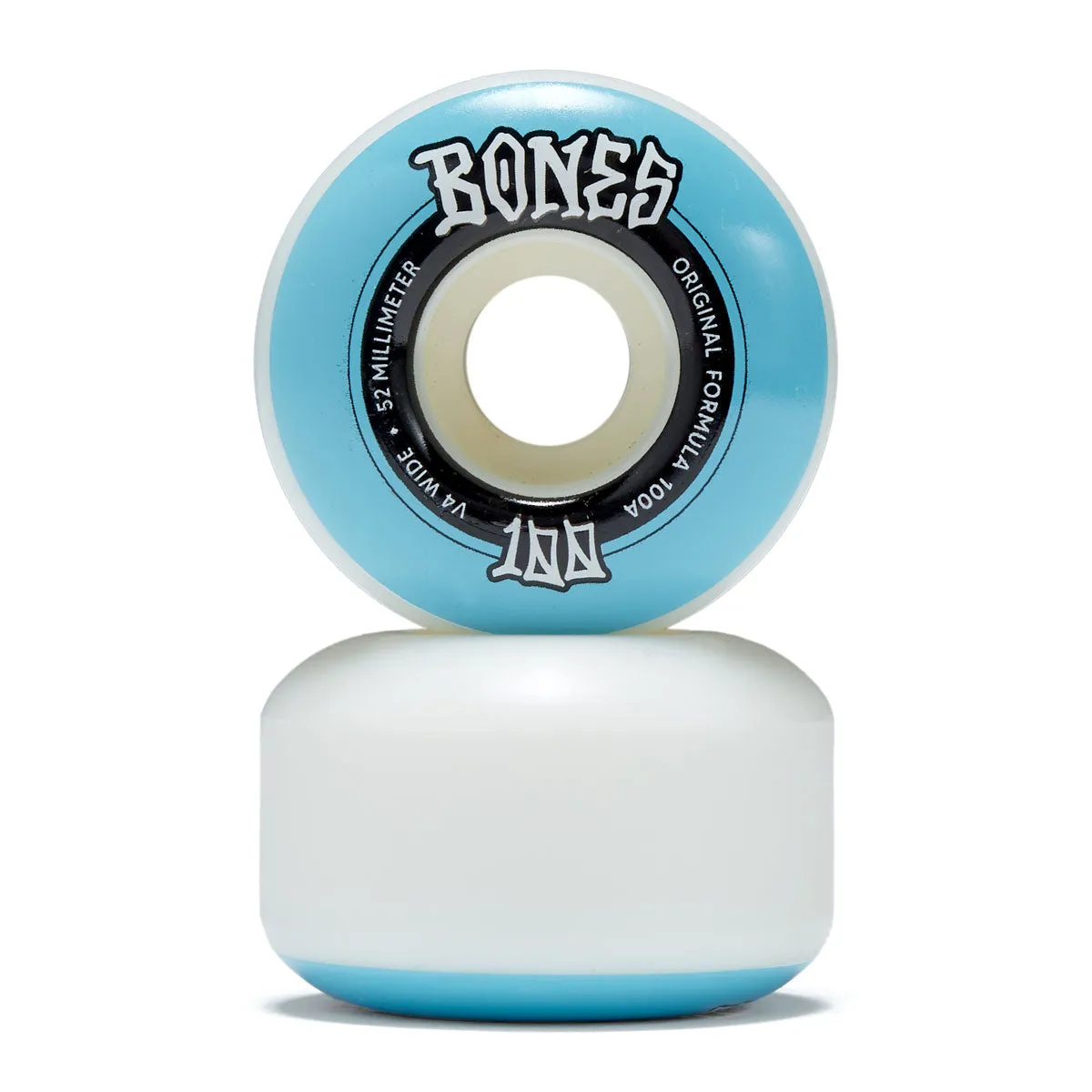 Bones 100s Wides 100a V4 Wide Skateboard Wheels - White - 52mm