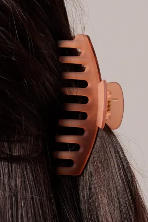 Brown Classic Hair Claw Clip Frosted