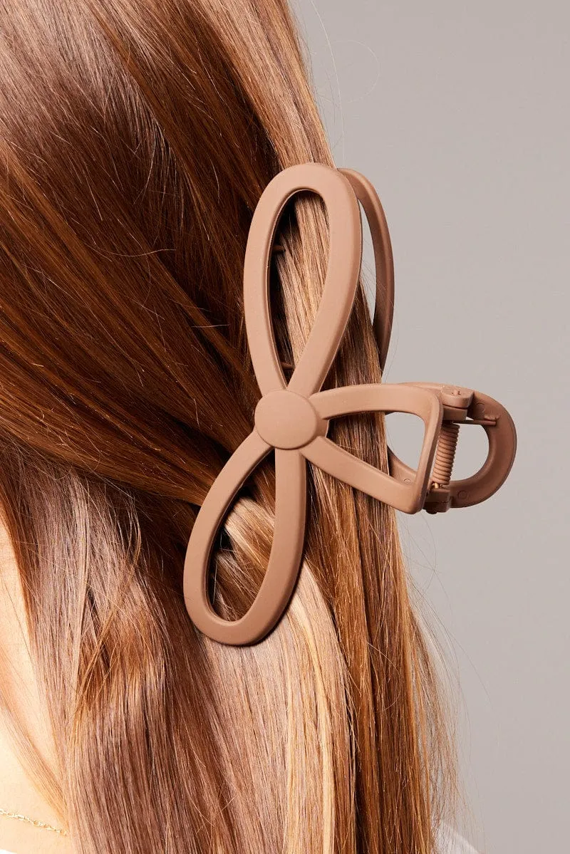 Brown Geometric Shape Claw Clip