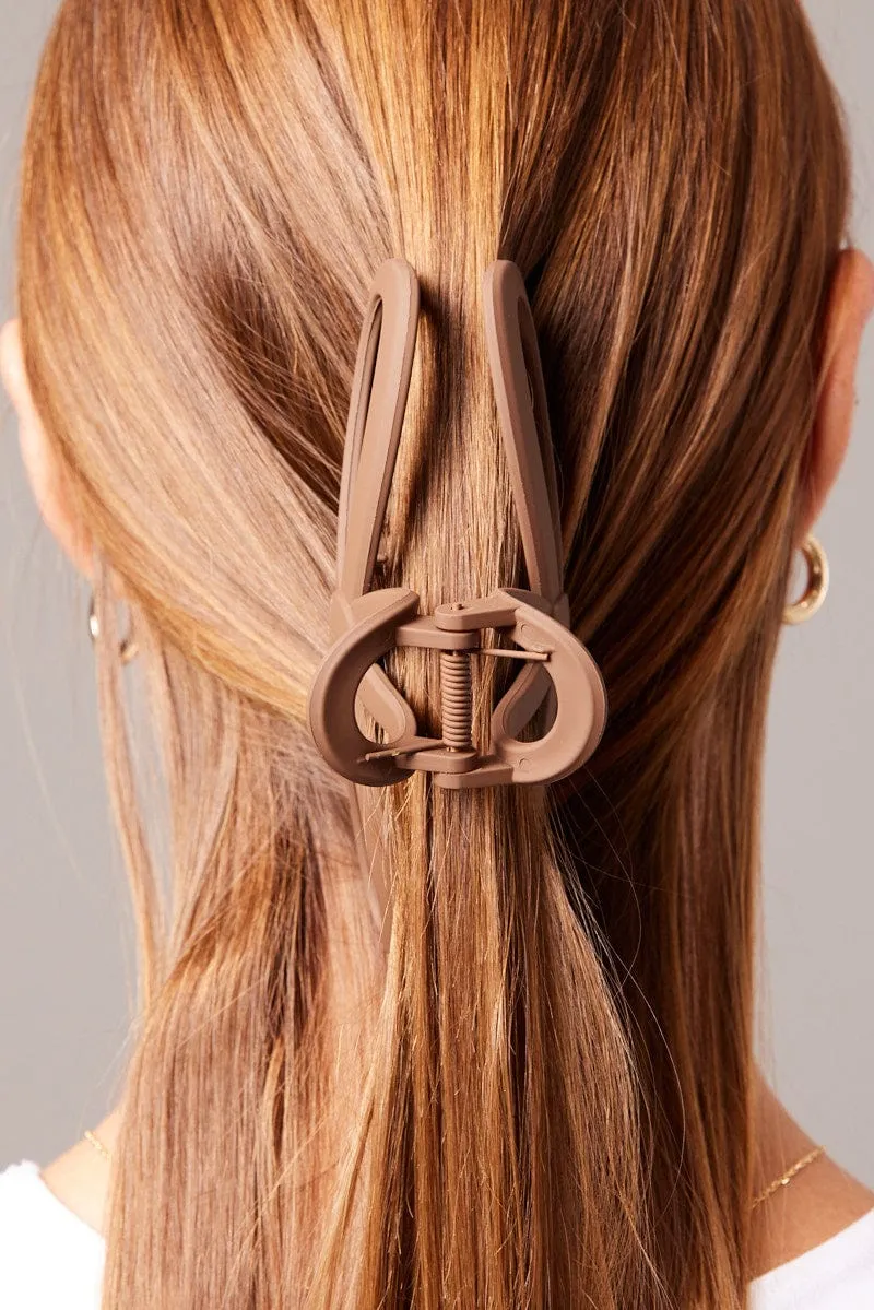 Brown Geometric Shape Claw Clip