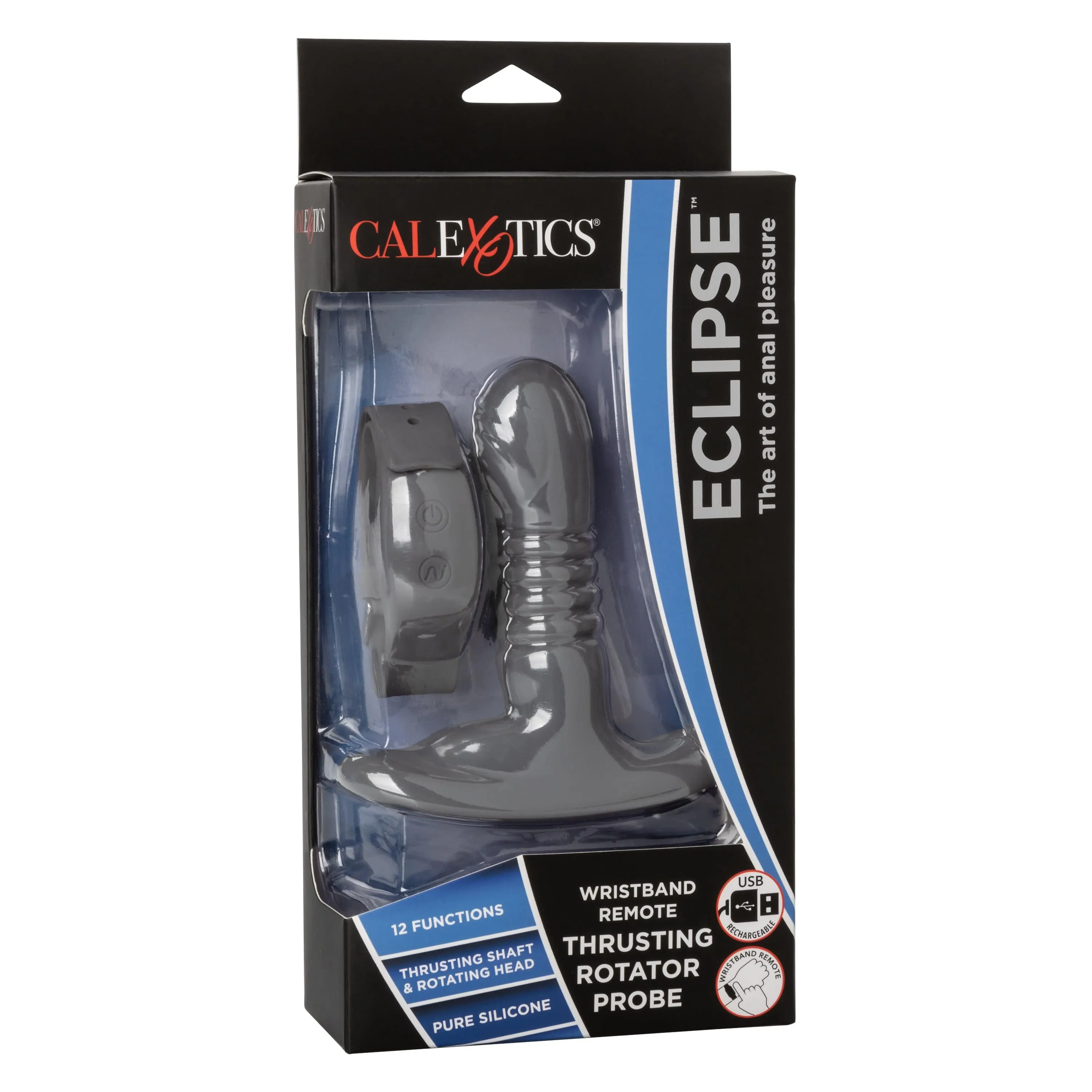California Exotics - Eclipse Wristband Remote Thrusting Rotator Probe Anal Plug (Black)