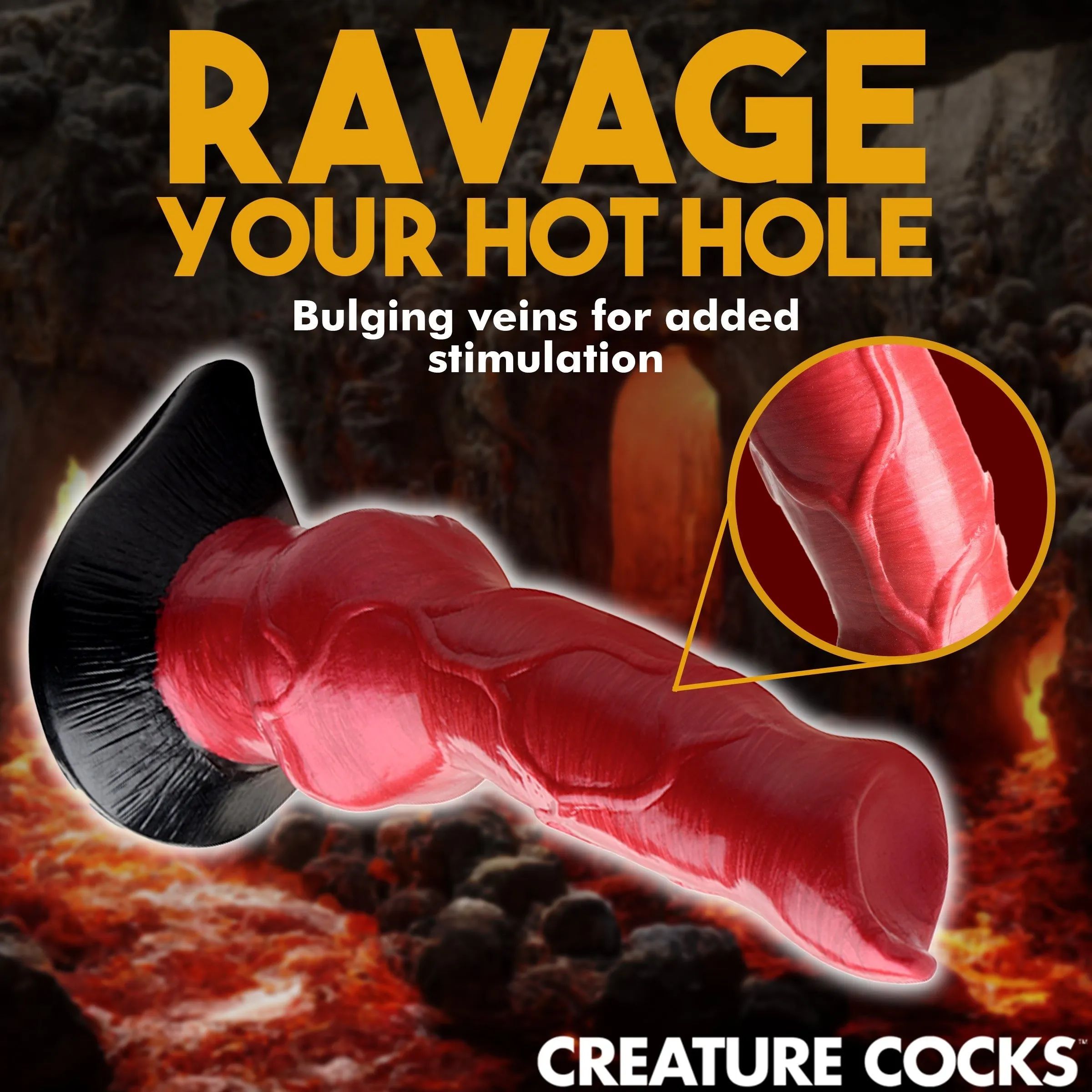 Creature Cocks Hell-Hound Canine Penis Silicone Dildo Suction Cup Sex Toy