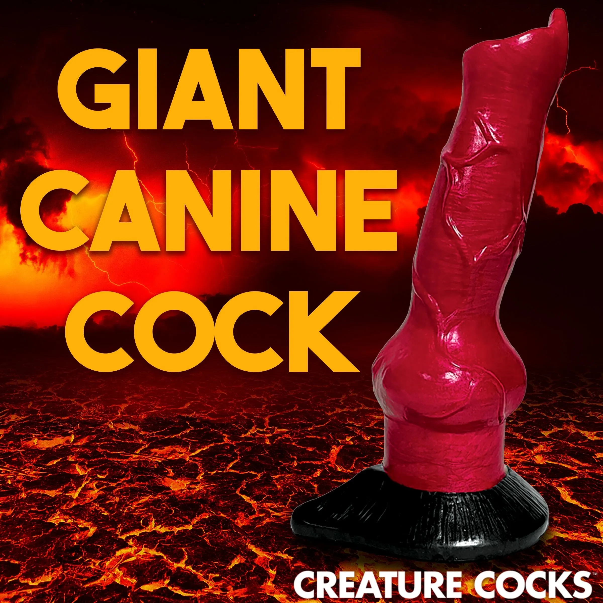 Creature Cocks Hell-Hound Canine Penis Silicone Dildo Suction Cup Sex Toy