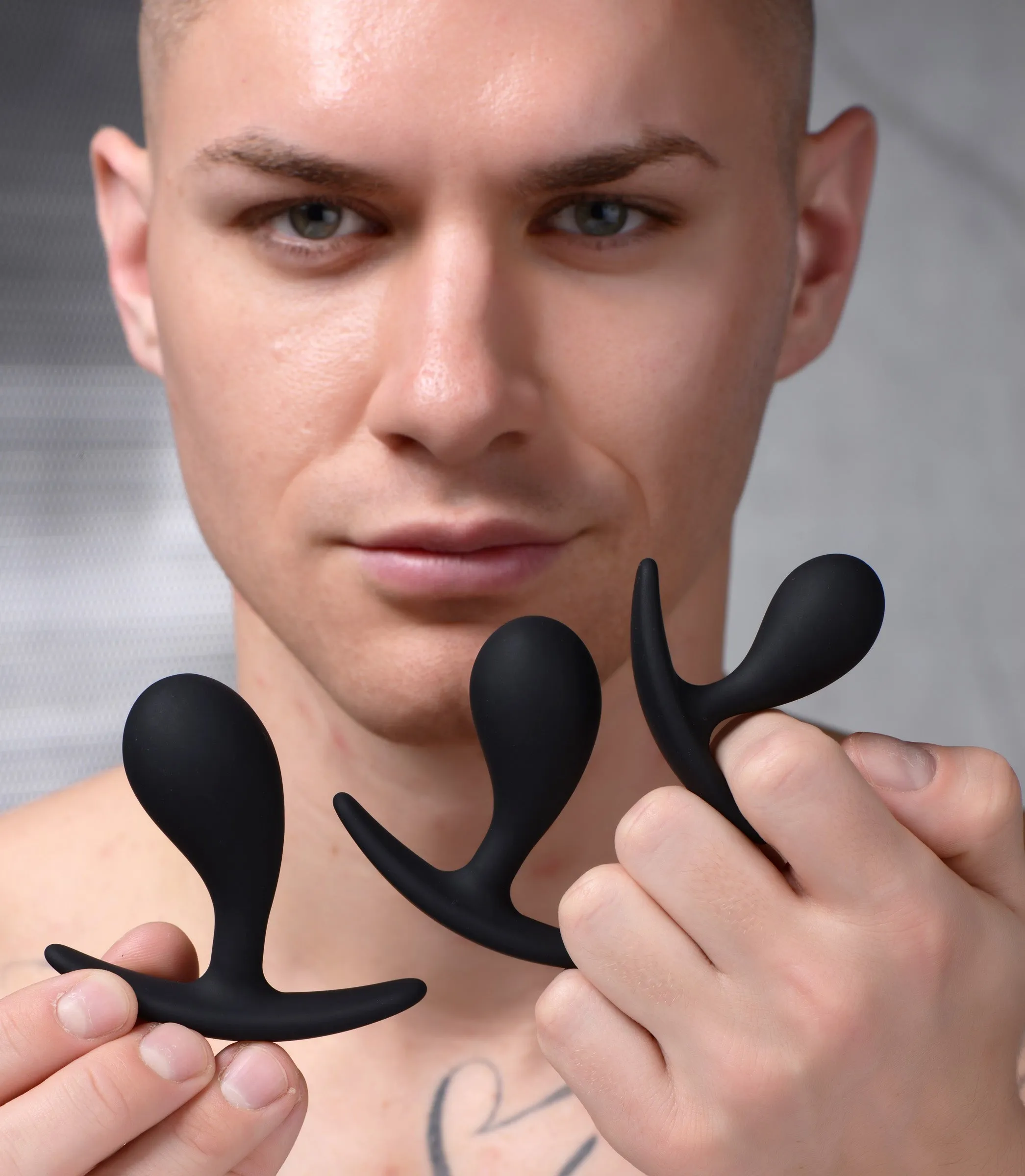 Dark Droplets 3 Piece Curved Anal Trainer Set