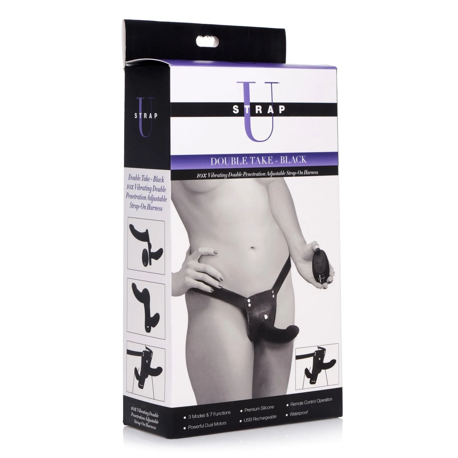 Double Take 10x Double Penetration Vibrating Strap-on Harness -
