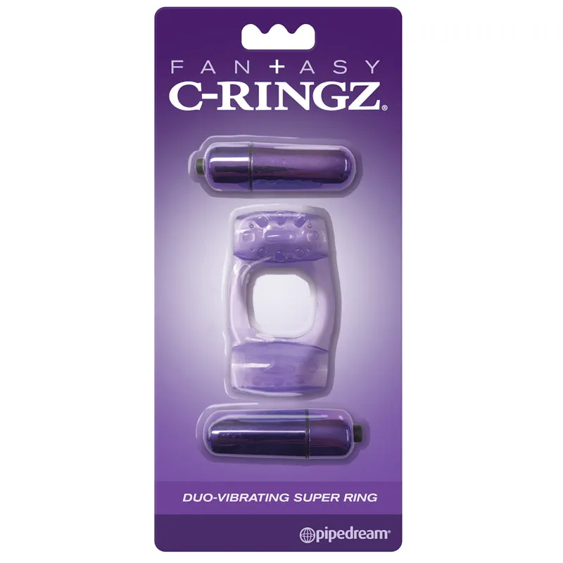 Fantasy C-Ringz Duo-Vibrating Super Ring With Dual Bullets Purple
