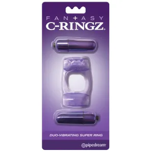 Fantasy C-Ringz Duo-Vibrating Super Ring With Dual Bullets Purple