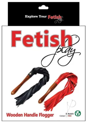 Fb Wooden Handle Flogger Vegan Black