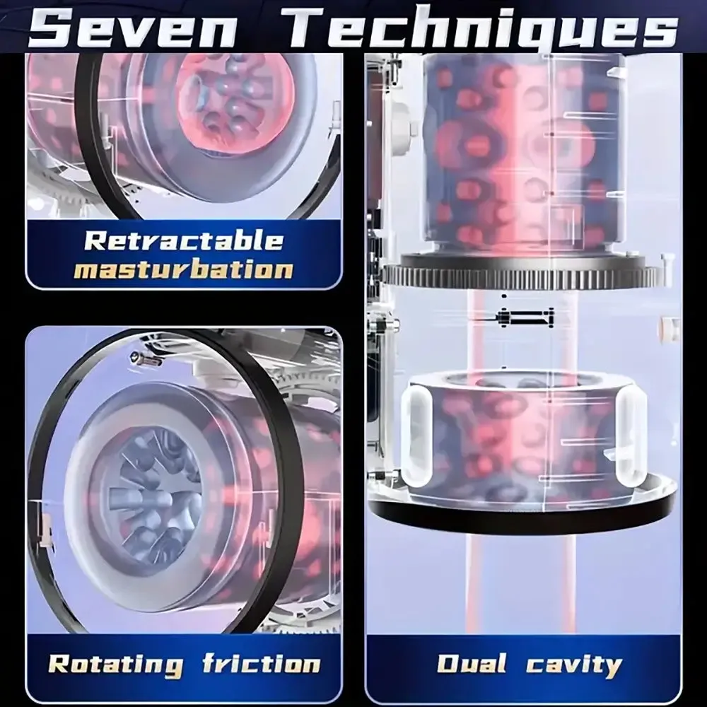 Fully Dual Cavity Rotation Telescopic Vibrating Automatic Masturbator