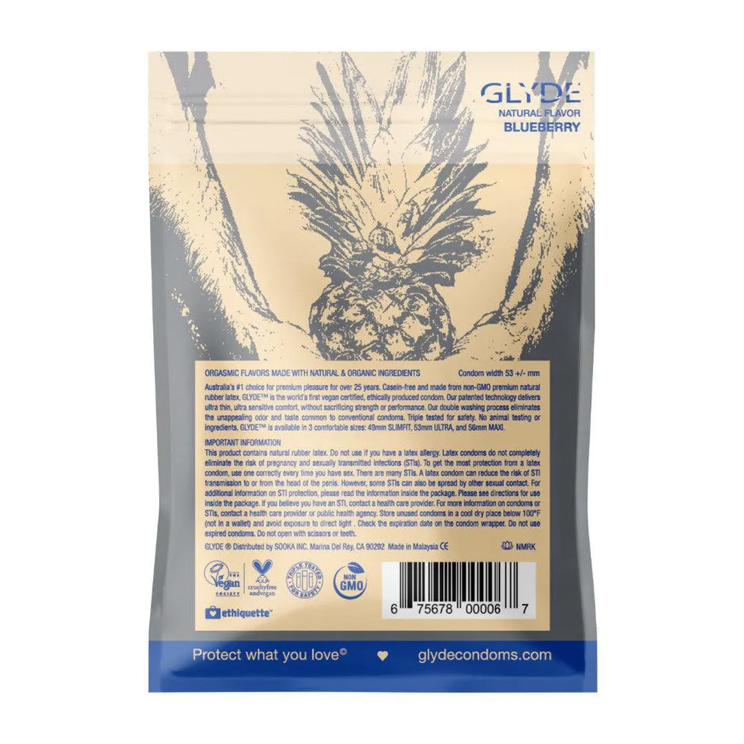 Glyde Organic Blueberry Flavored Condoms 🫐