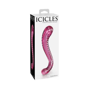 Icicles No. 69 Curved Dual-Ended Glass Dildo Pink