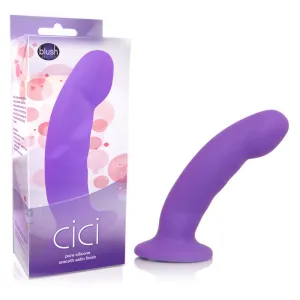 Luxe Cici 6.5 in. Curved Silicone Dildo Purple