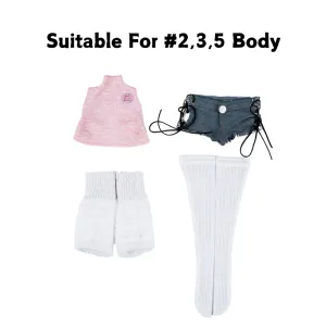 Mini Sex Dolls Clothes Buying Denim Shorts Suit (For #2.3.5 body)
