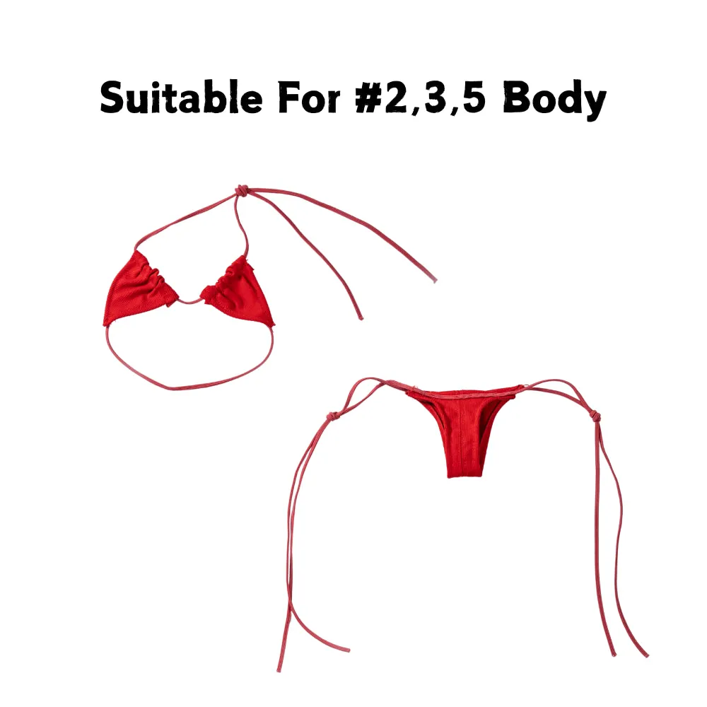 Mini Sex Dolls Clothing Red Bikini Swimsuit (For #2.3.5 body)