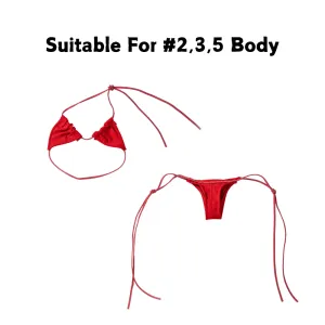 Mini Sex Dolls Clothing Red Bikini Swimsuit (For #2.3.5 body)