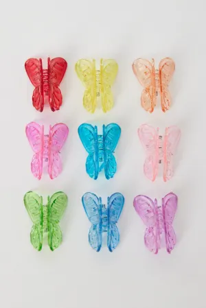 Multi 9 Pack Butterfly Mini Claw Clips