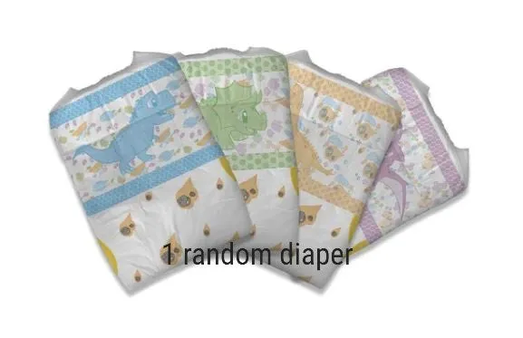 Old Print Tykables Little Rawrs ABDL Adult Diaper -1 Single Diaper Sample