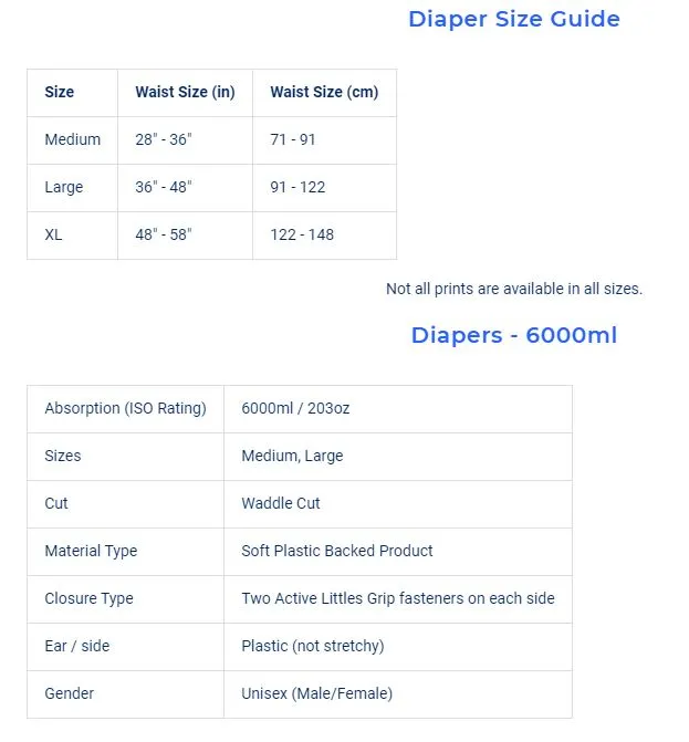 Old Print Tykables Little Rawrs ABDL Adult Diaper -1 Single Diaper Sample