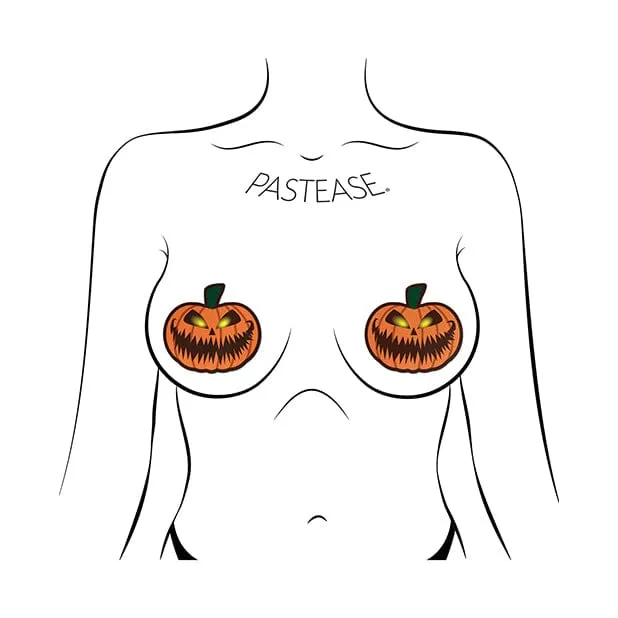 Pastease - Premium Halloween Scary Pumpkin Pasties Nipple Covers O/S (Orange)