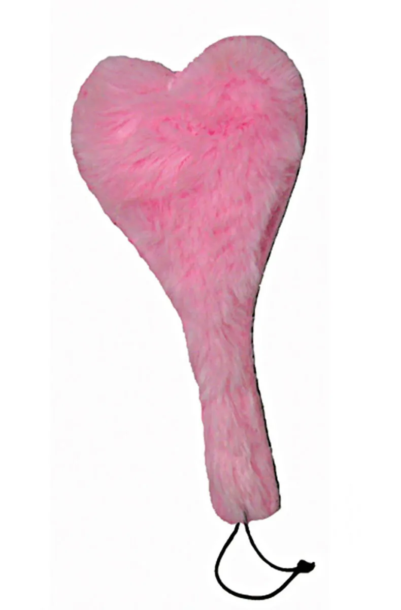 Pink Fur Heart Paddle