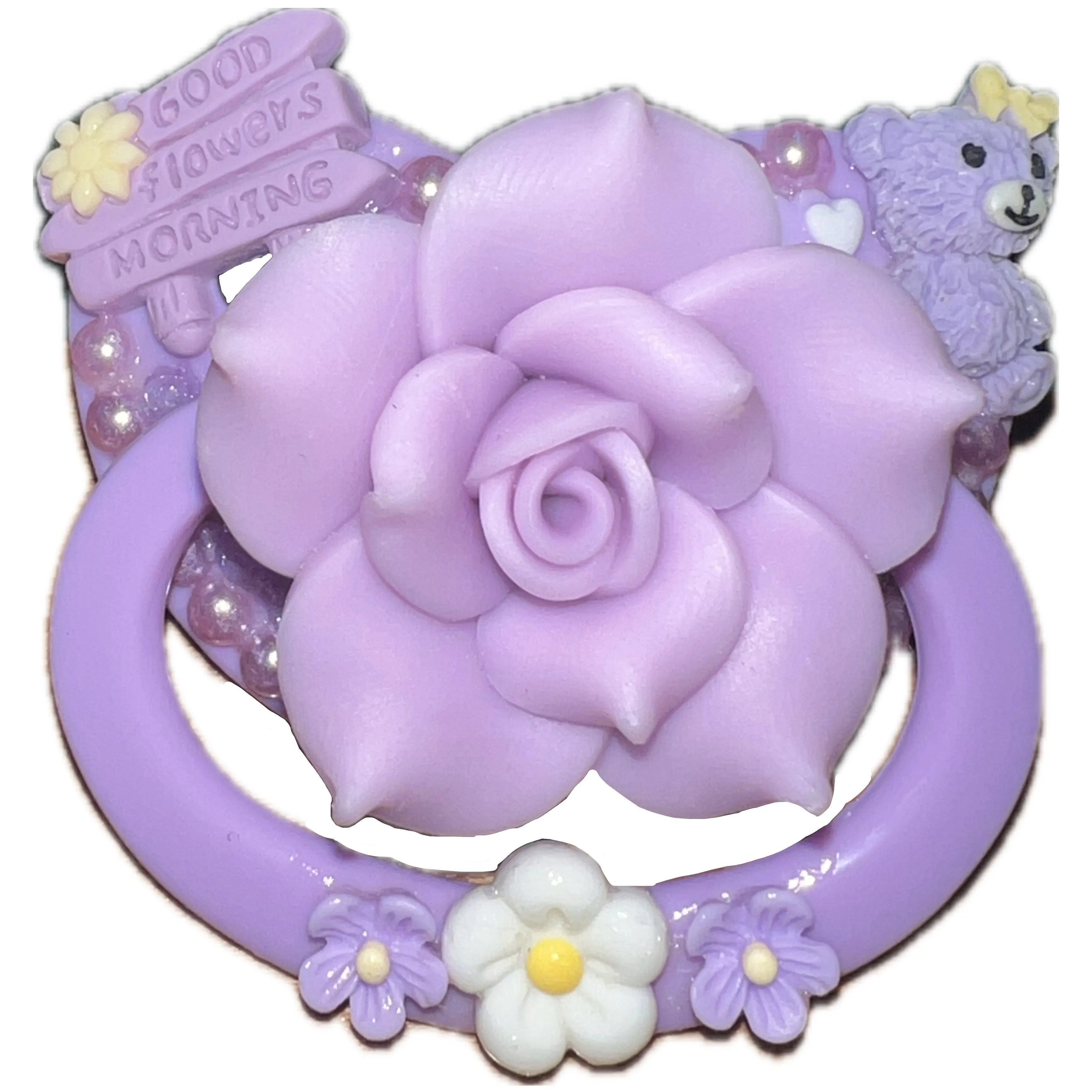 Purple Flowers Hand Crafted Deluxe Pacifier