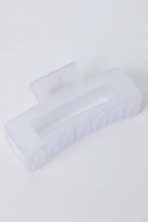 Purple Large Rectangle Claw Clip Frosted