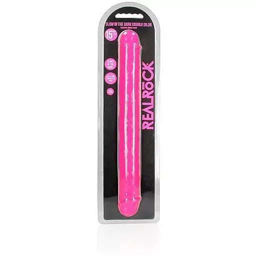 Realrock Glow in the Dark Double Dildo 15 by Shots