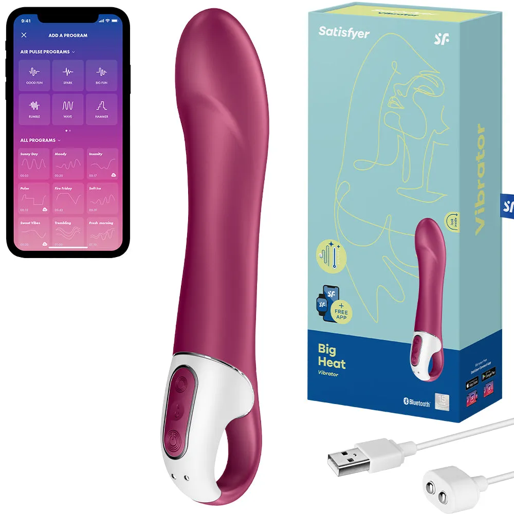 Satisfyer Big Heat Warming G-Spot Vibrator APP 9 Dildo Couples Sex Toy