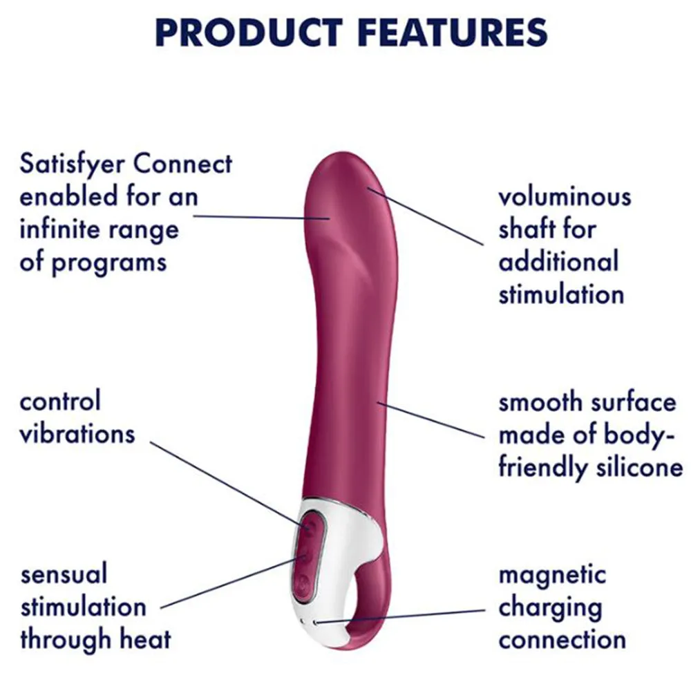 Satisfyer Big Heat Warming G-Spot Vibrator APP 9 Dildo Couples Sex Toy