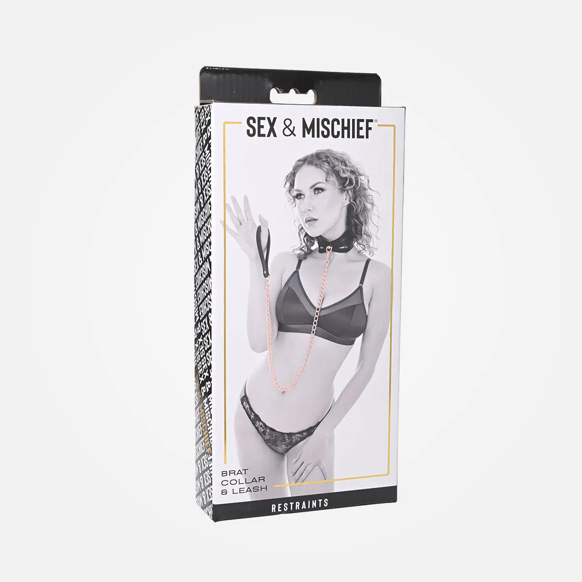 Sex & Mischief - Black   Rose Gold Collar and Leash