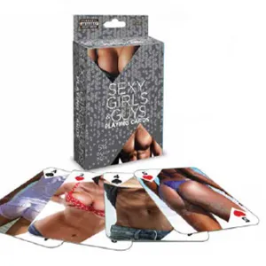 Sexy Girl and Guy Playing Cards