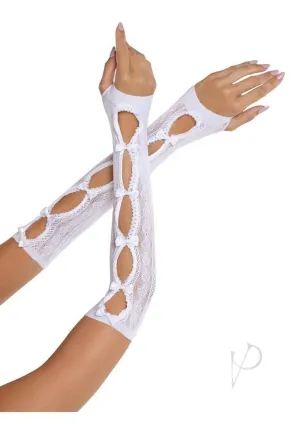 Sweetheart Stripe Keyhole Arm Bow Wht Os