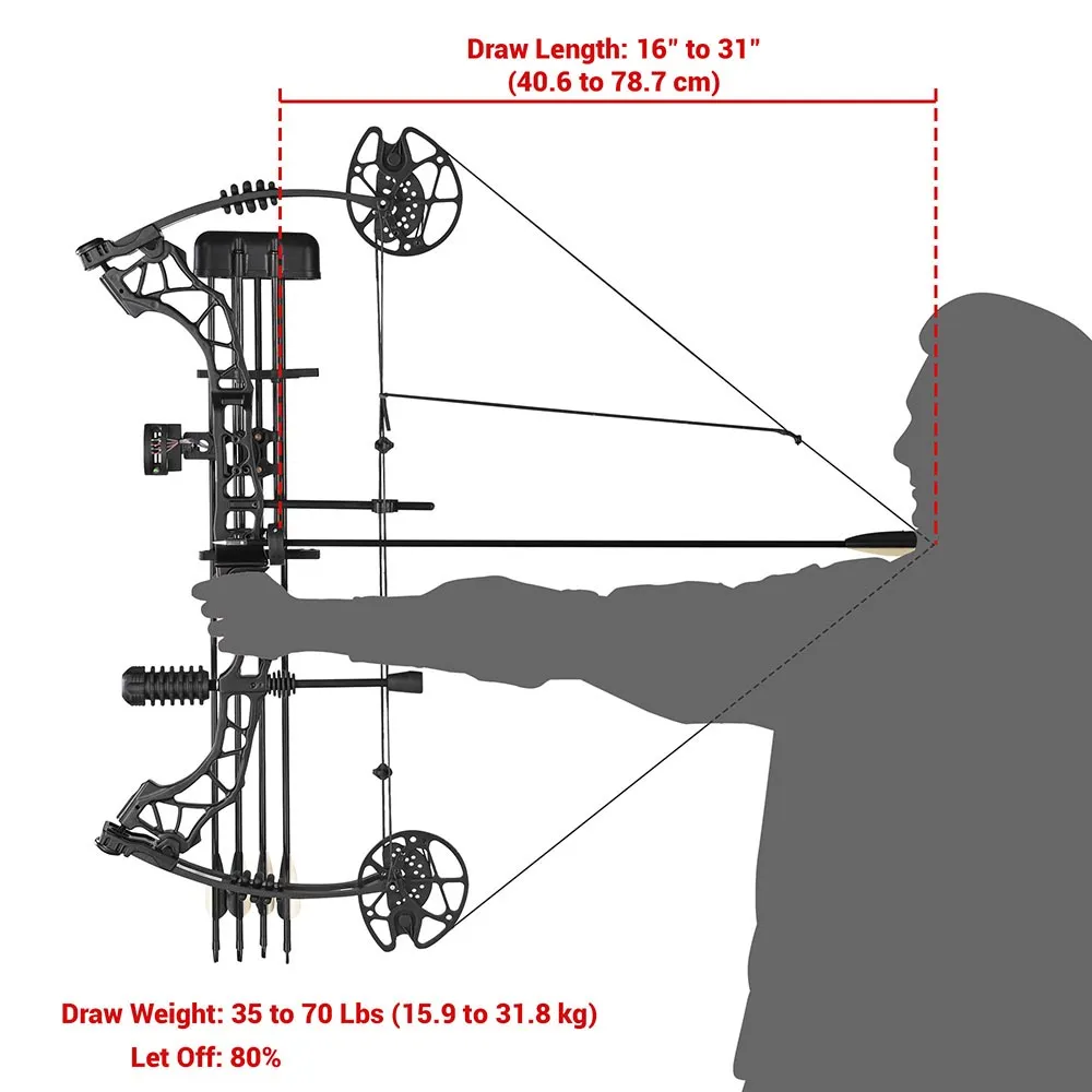 TheLAShop Adults Compound Bow and Arrows(12) Archery Set