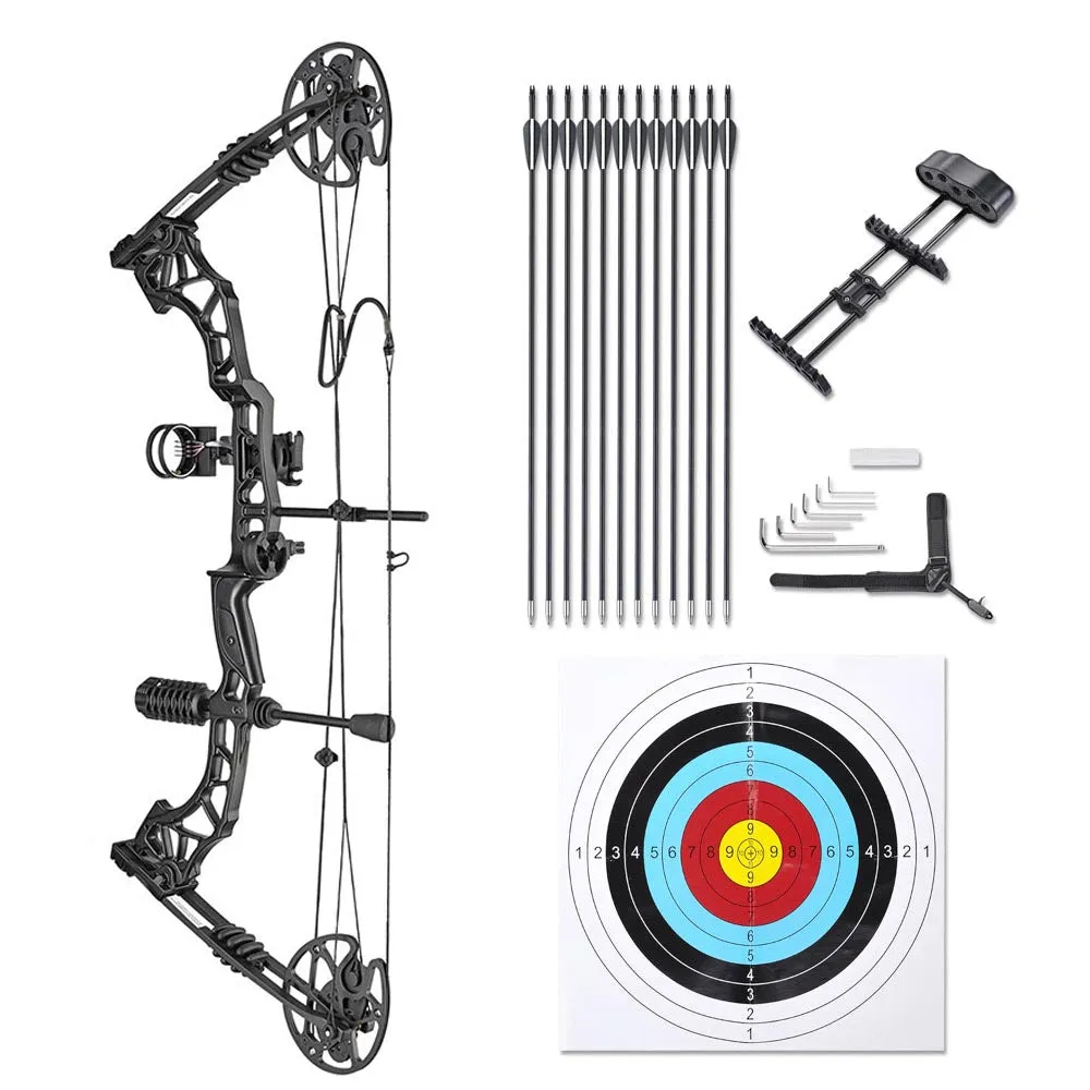 TheLAShop Adults Compound Bow and Arrows(12) Archery Set