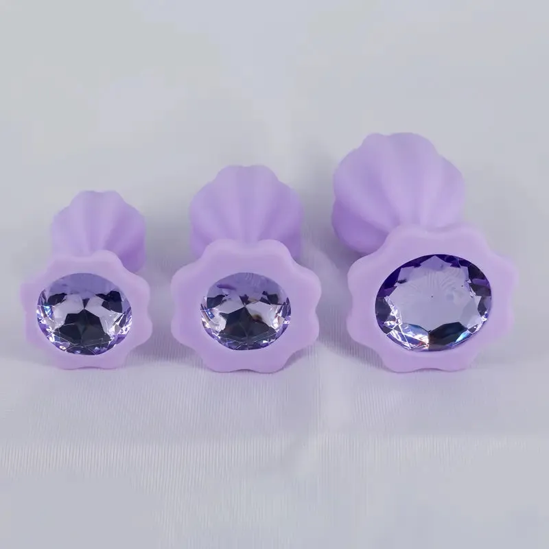 Three-piece Diamond Jewelry Decorated Anal Training Butt Plug