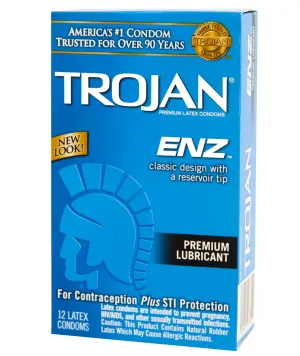 Trojan Enz Lubricated Condoms - 12 pack